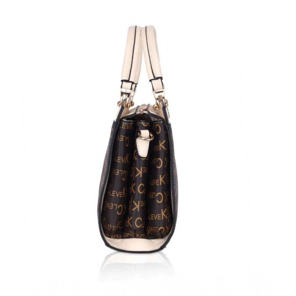 Generic Women's Faux Leather Printed Handbag (Beige) - Image 3