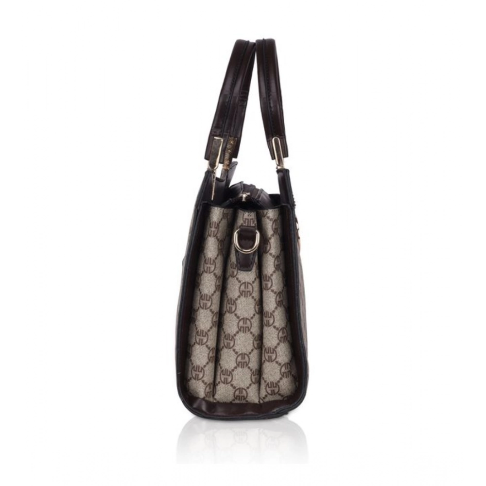 Generic Women's Faux Leather Printed Handbag (Coffee) - Image 5