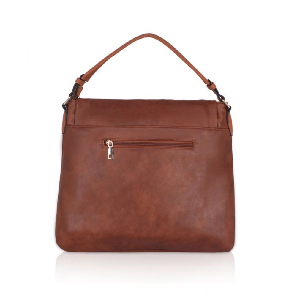 Generic Women's Faux Leather Solid Sling Bag (Brown) - Image 4