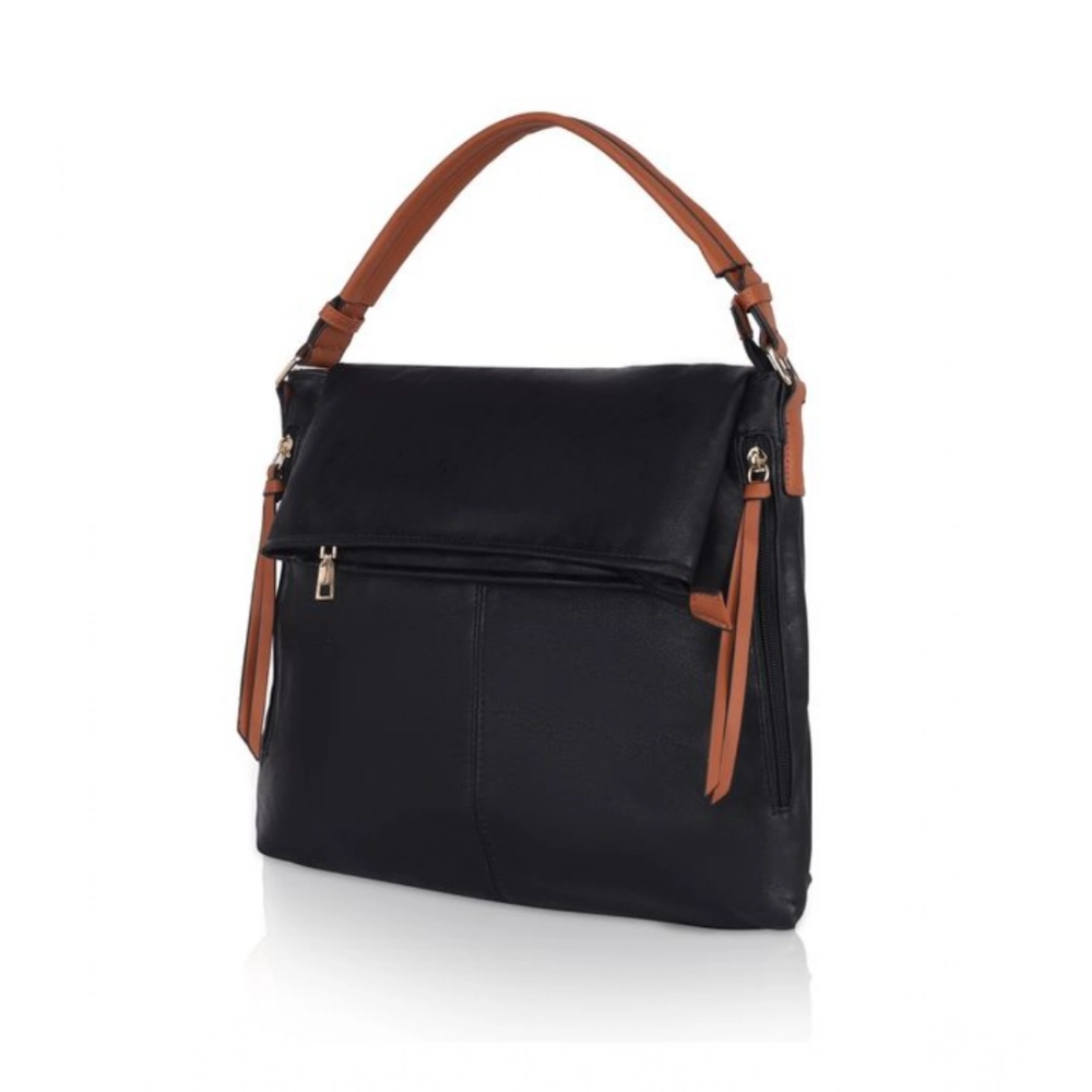 Generic Women's Faux Leather Solid Sling Bag (Black) - Image 6
