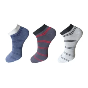 Generic 3_Pair Set Unisex Casual Cotton Striped Ankle Length Socks (Multicolor)
