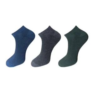 Generic 3_Pair Set Unisex Casual Cotton Solid Ankle Length Socks (Multicolor)