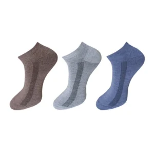 Generic 3_Pair Set Unisex Casual Cotton Solid Ankle Length Socks (Multicolor)