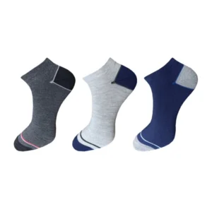 Generic 3_Pair Set Unisex Casual Cotton Solid Ankle Length Socks (Multicolor)
