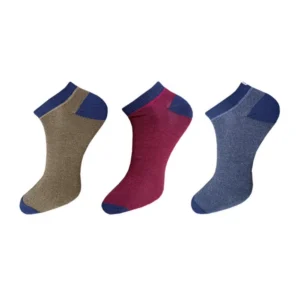Generic 3_Pair Set Unisex Casual Cotton Solid Ankle Length Socks (Multicolor)
