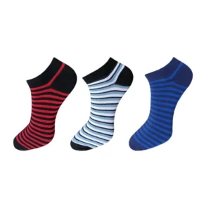 Generic 3_Pair Set Unisex Casual Cotton Striped Ankle Length Socks (Multicolor)