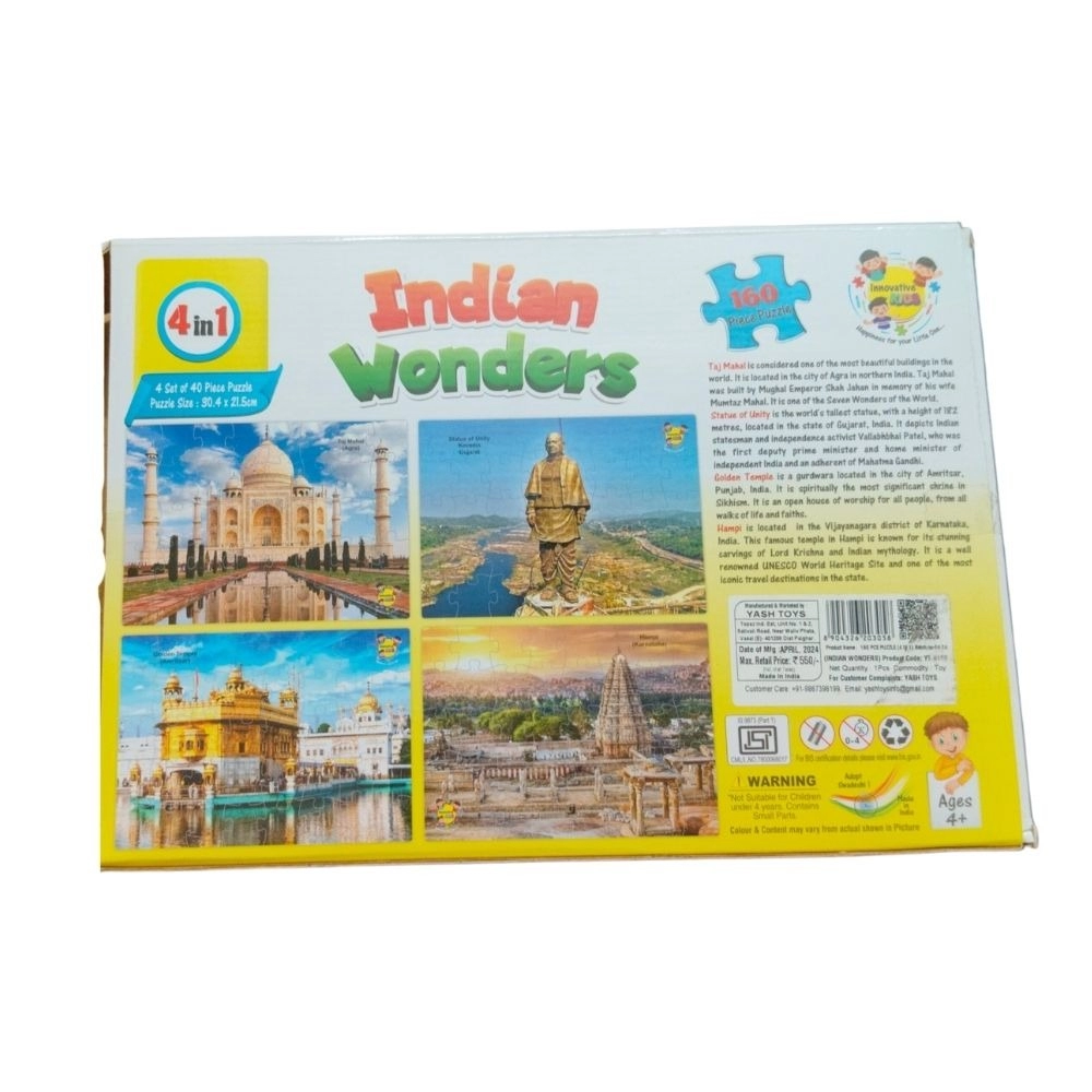 160_Pcs Set Indian Wonders Puzzle | Cardboard | Educational Toys| 3+ Years - Image 2