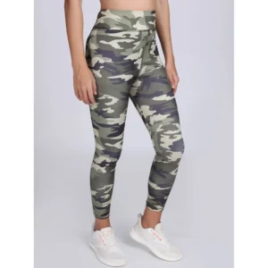 Generic Women's Polyester Spandex Printed Ankle Length High Rise Slip On Tights (Grey)