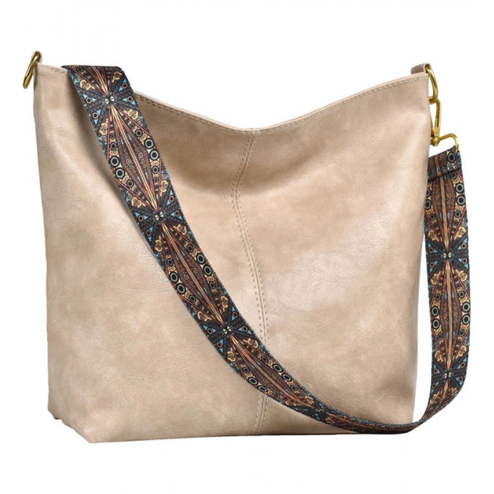 Generic Women's PU Leather Zipper Handbag (Beige) - Image 2
