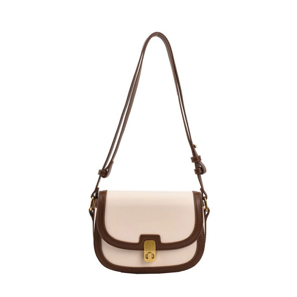 Generic Women's PU Leather Zipper Sling Bag (Beige) - Image 3