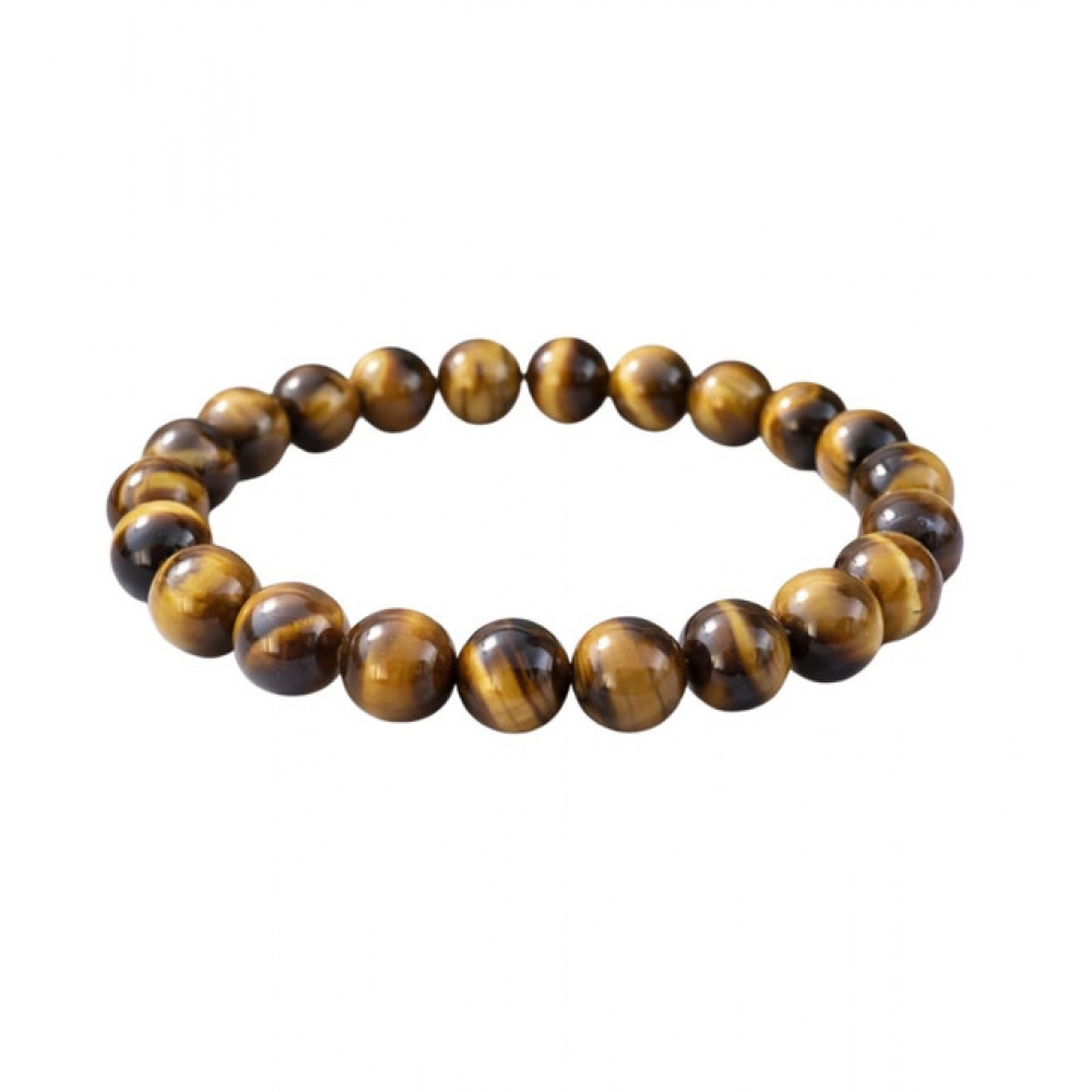 Generic Natural Crystal 8mm Tiger Eye Bracelet (Brown)