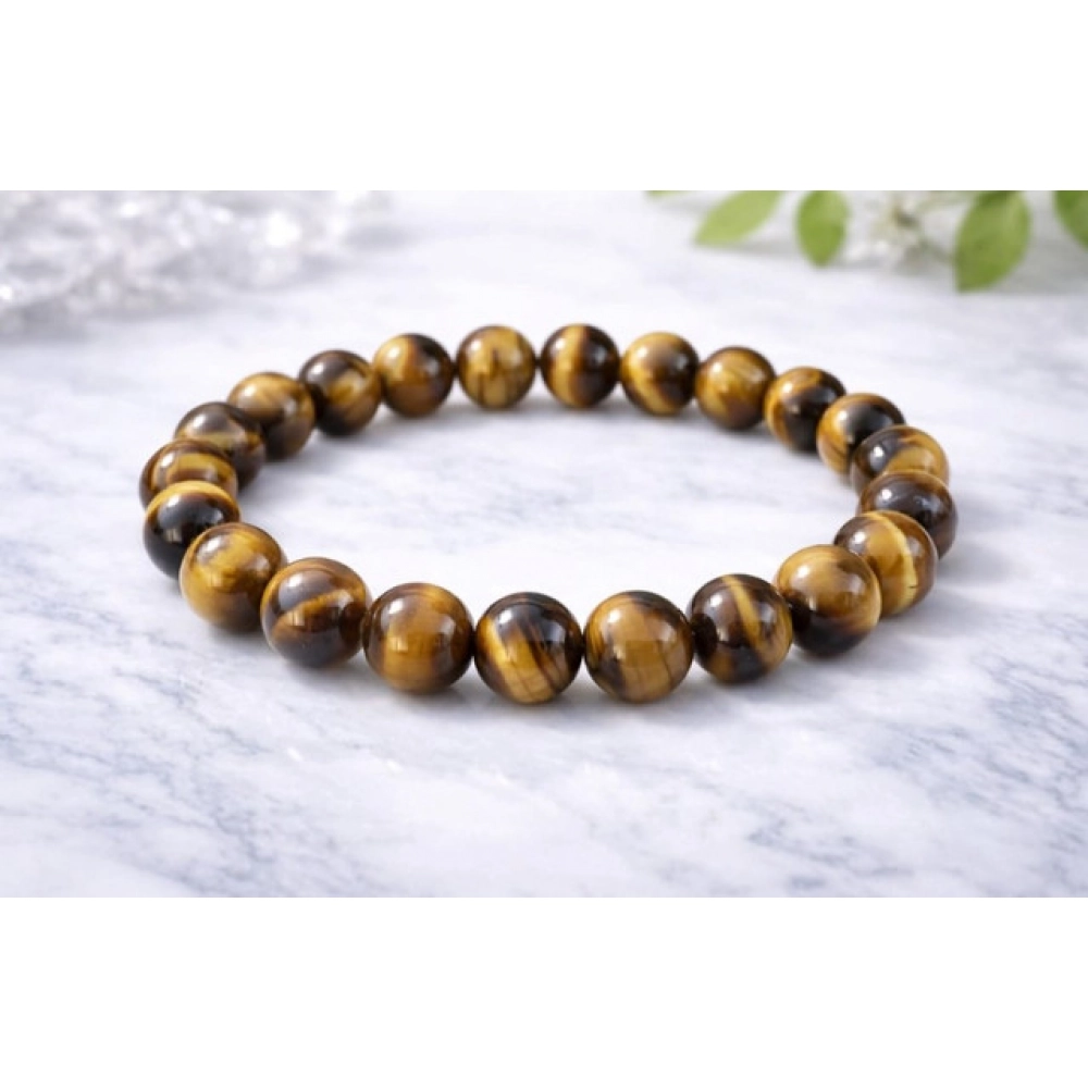 Generic Natural Crystal 8mm Tiger Eye Bracelet (Brown) - Image 2