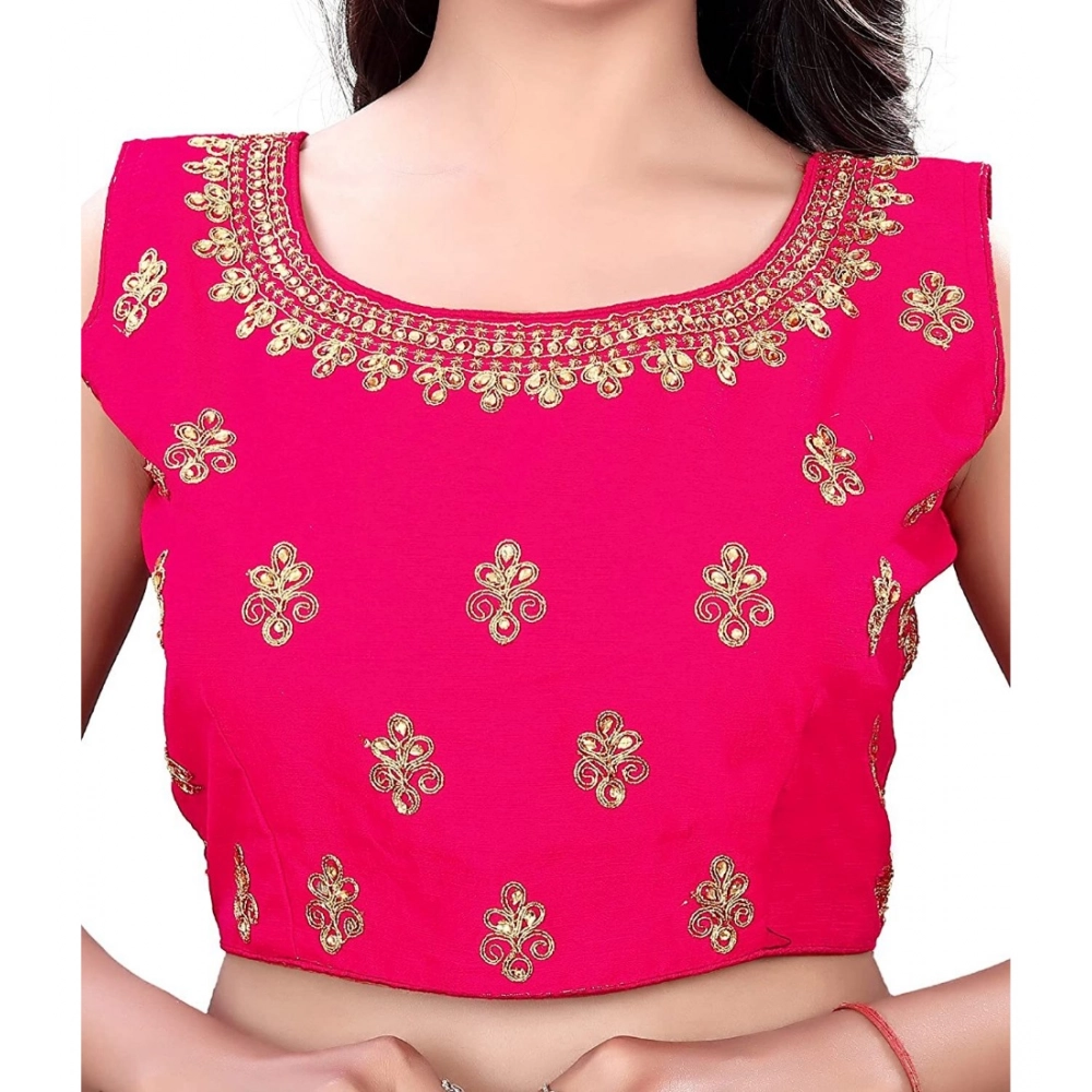 Generic Women's Sleeveless Phantom Readymade Blouse (Pink, Free Size: Up To 34 Inch) - Image 2