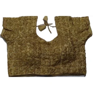 Generic Women'sย Silk Embroidered Padded Cup Readymade Blouse (Beige, Size: Free Size)
