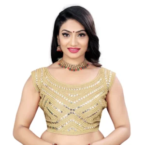 Generic Women'sย Phantom Embroidery Readymade Blouse (Beige, Size: Free Size)