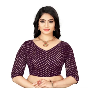 Generic Women'sย Georgette Embroidery Readymade Blouse (Purple, Size: Free Size)