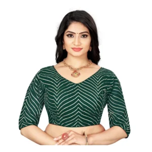Generic Women'sย Georgette Embroidery Readymade Blouse (Green, Size: Free Size)