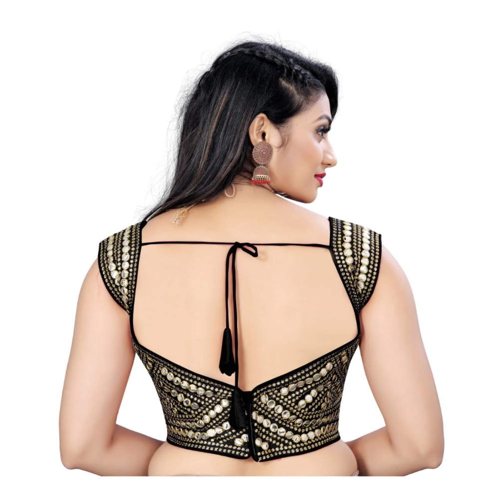 Generic Women's Phantom Embroidery Readymade Blouse (Black, Size: Free Size) - Image 4