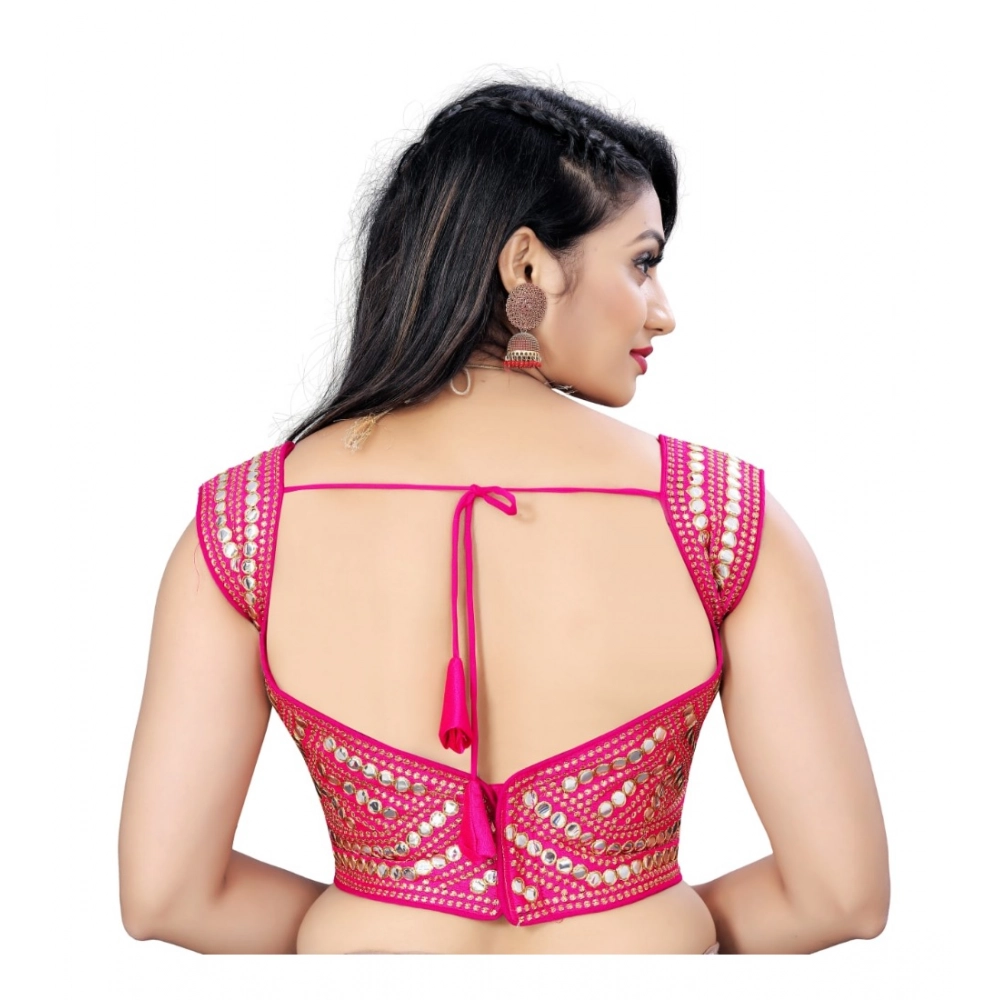 Generic Women's Phantom Embroidery Readymade Blouse (Pink, Size: Free Size) - Image 4