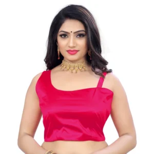 Generic Women'sย Satin Satin Readymade Blouse (Pink, Size: Free Size)