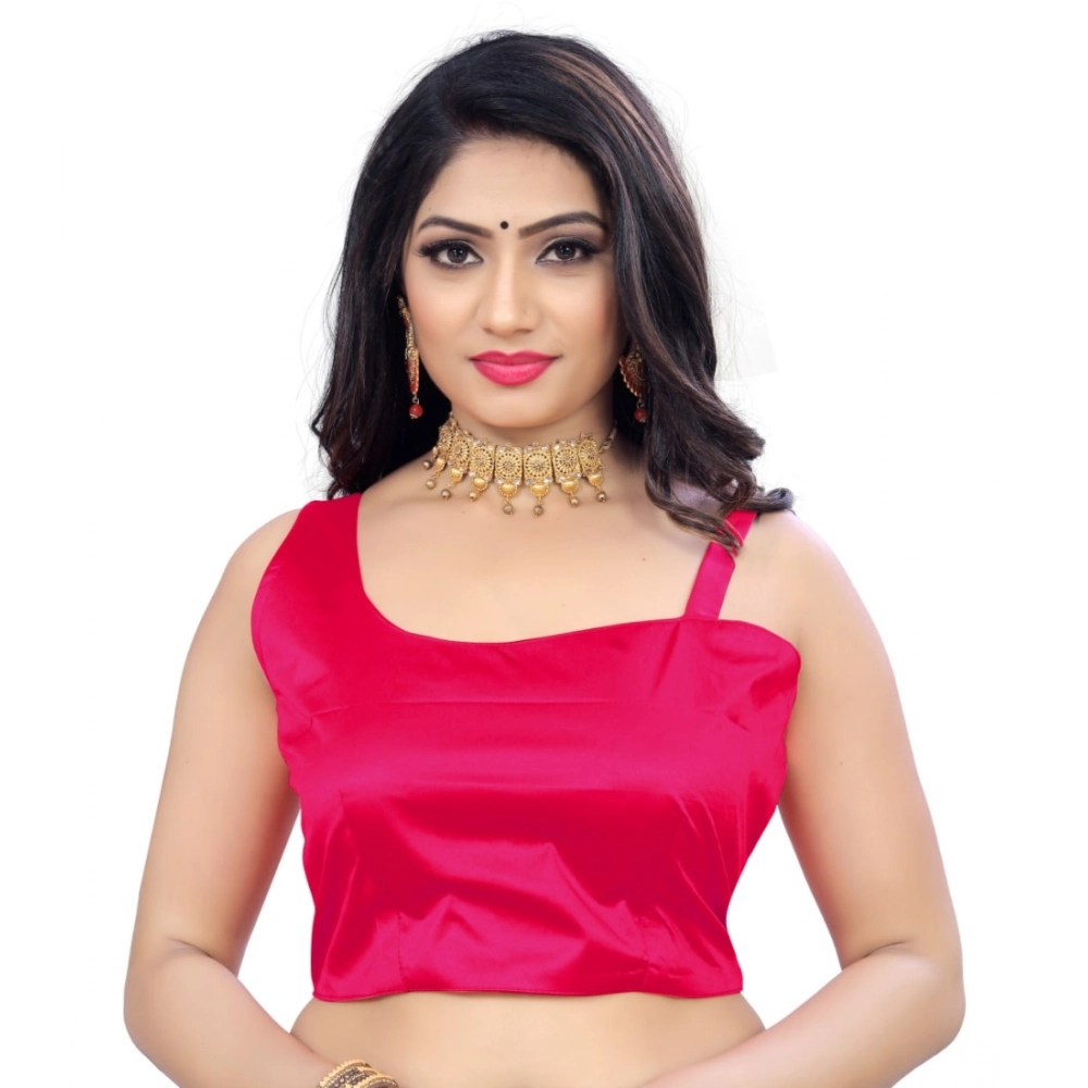 Generic Women's Satin Satin Readymade Blouse (Pink, Size: Free Size)