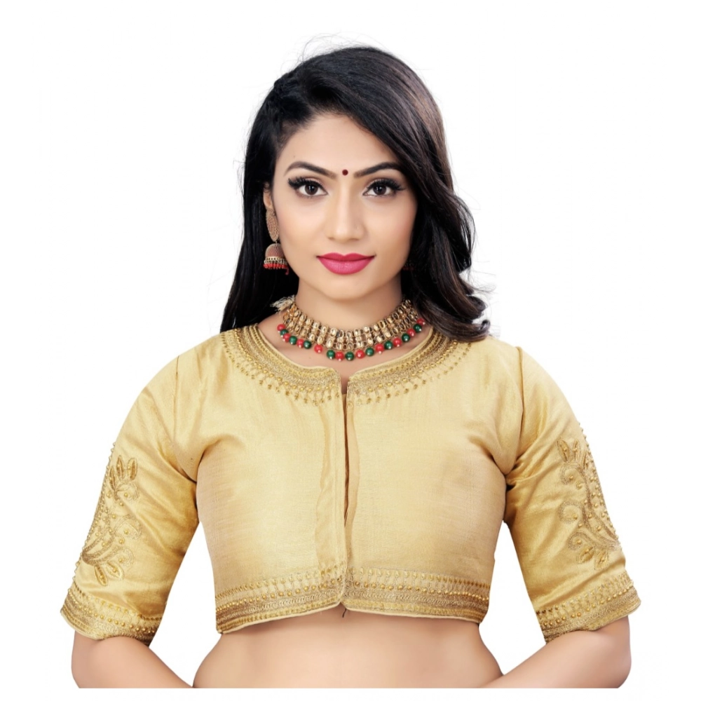 Generic Women's Phantom Embroidery Readymade Blouse (Beige, Size: Free Size)