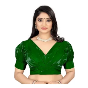 Generic Women'sย Organza Plain Readymade Blouse (Green, Size: Free Size)