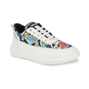 Generic Men's Casual Synthetic Lace-ups Casual Shoes (White)