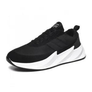 Generic Men's Casual Synthetic Lace-ups Casual Shoes (Black)