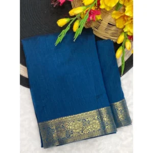 Generic Women's Vichitra Silk Printed Saree With Unstitched Blouse 5.5Mtrย (Rama)
